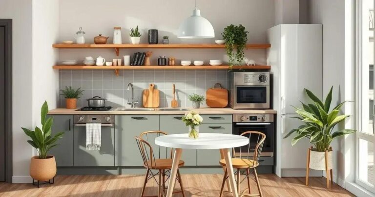 decoração de cozinha pequena e simples