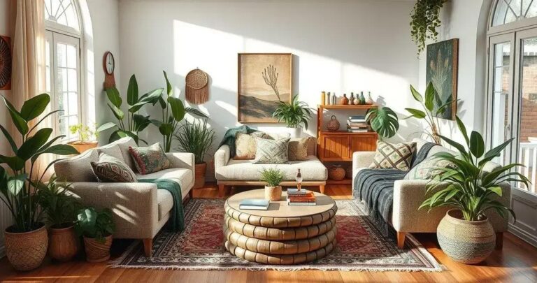 decoração boho chic sala
