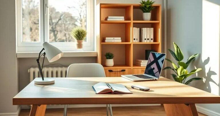 decoração de escritório em casa minimalista