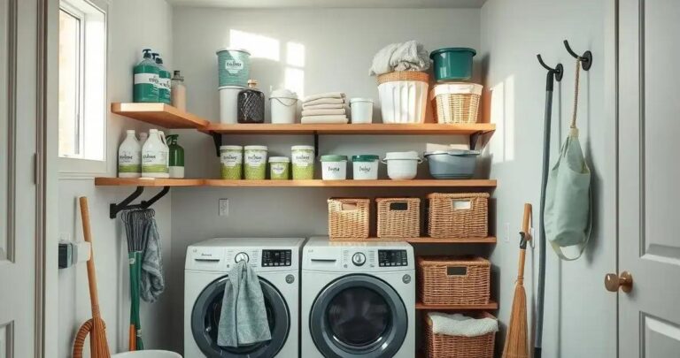 organização de lavanderia pequena