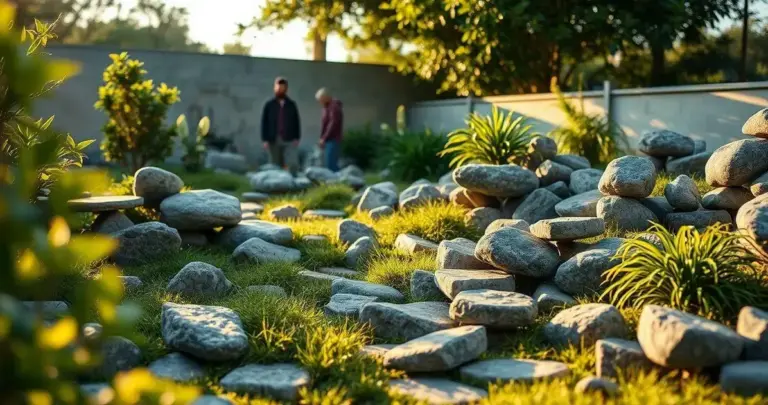 como fazer um jardim de pedras