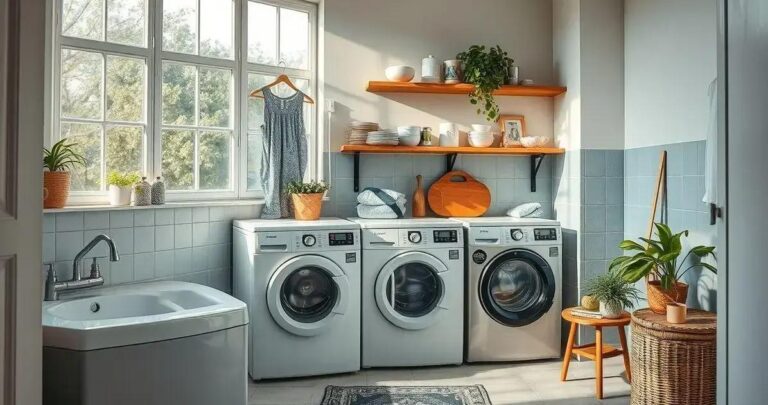 decoração de lavanderia funcional