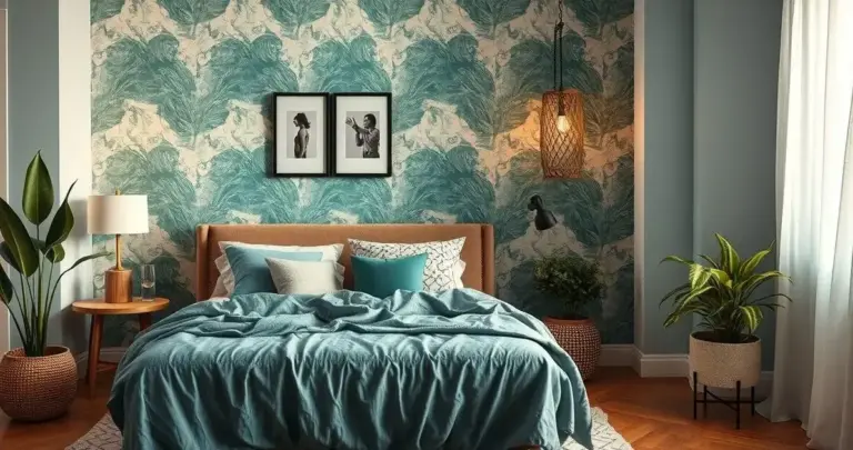 decoração de quarto com papel de parede